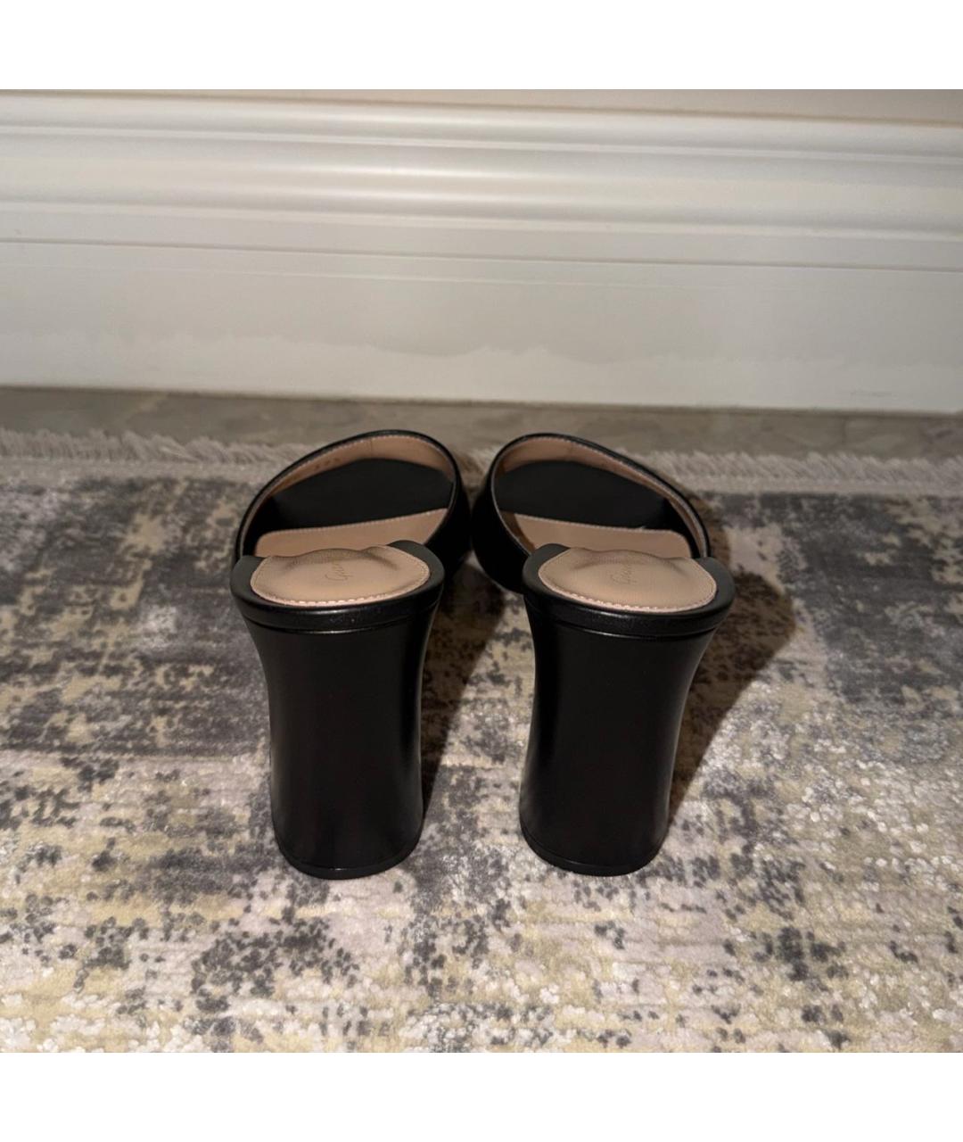GIANVITO ROSSI Черные кожаные мюли, фото 3