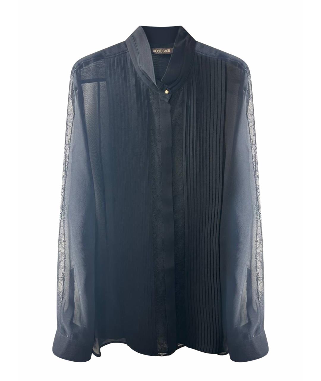ROBERTO CAVALLI Черная шелковая блузы, фото 1