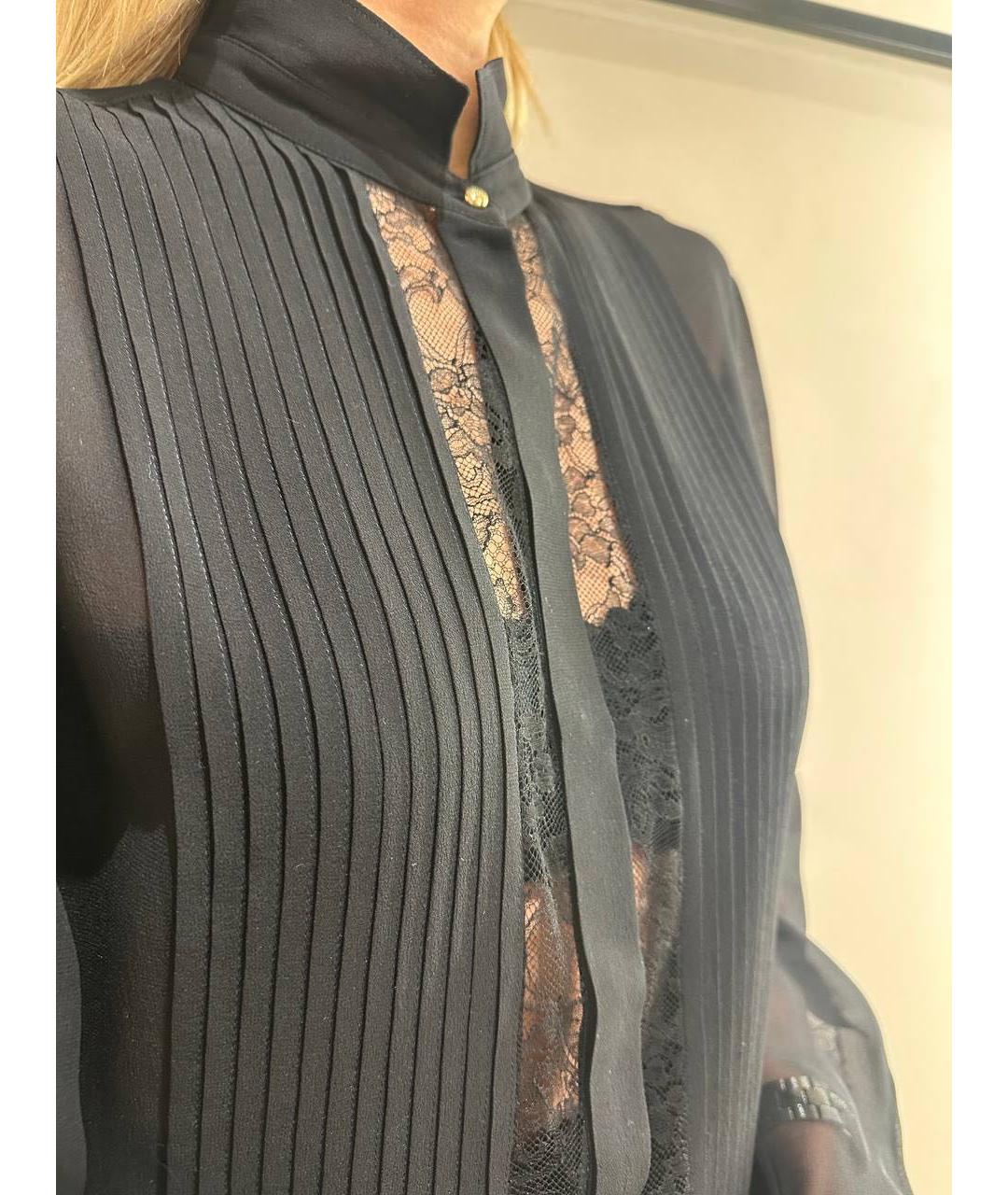 ROBERTO CAVALLI Черная шелковая блузы, фото 8