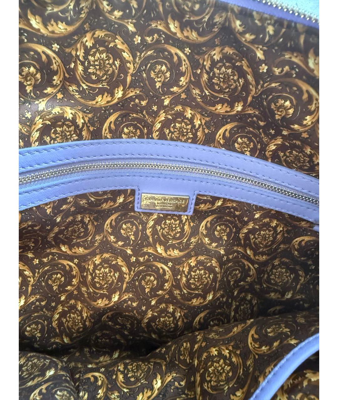 VERSACE Фиолетовая кожаная сумка с короткими ручками, фото 2