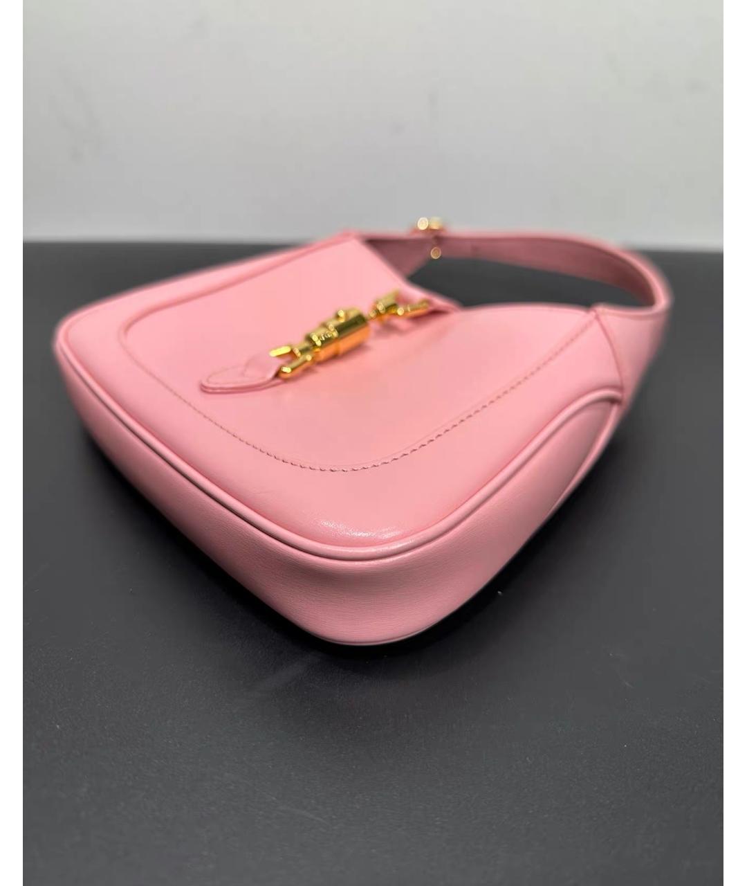 GUCCI Розовая кожаная сумка с короткими ручками, фото 8