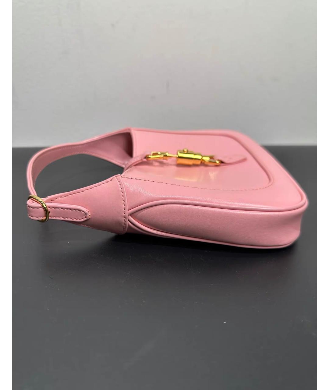 GUCCI Розовая кожаная сумка с короткими ручками, фото 5