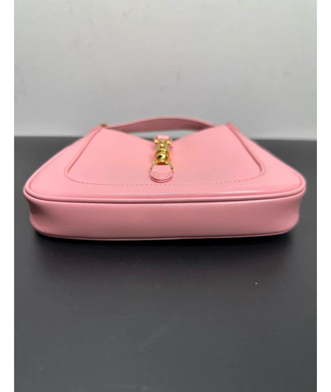 GUCCI Розовая кожаная сумка с короткими ручками, фото 6
