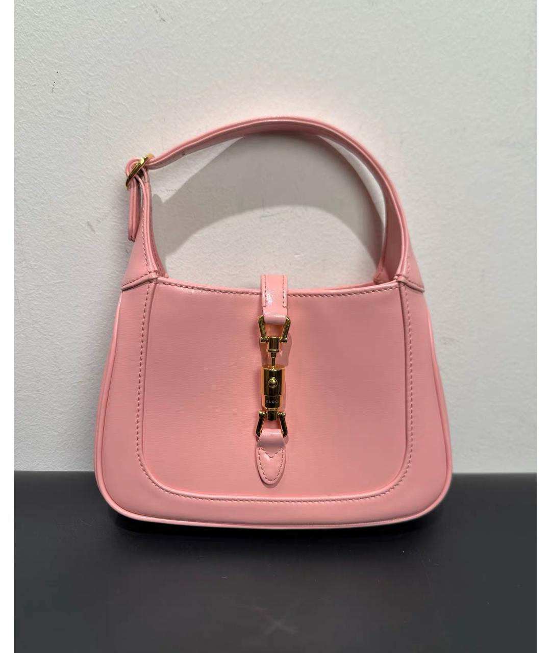 GUCCI Розовая кожаная сумка с короткими ручками, фото 9