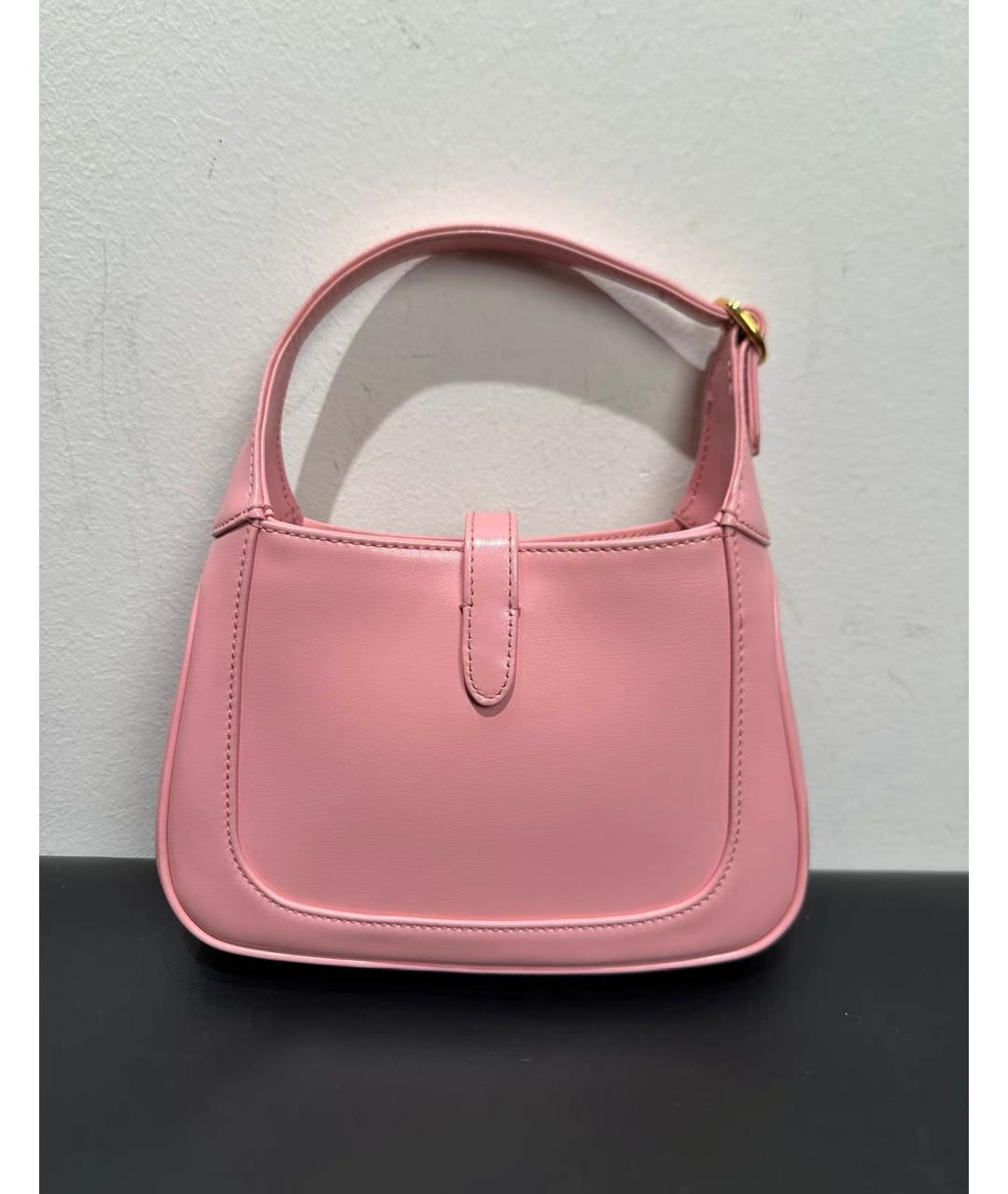 GUCCI Розовая кожаная сумка с короткими ручками, фото 3