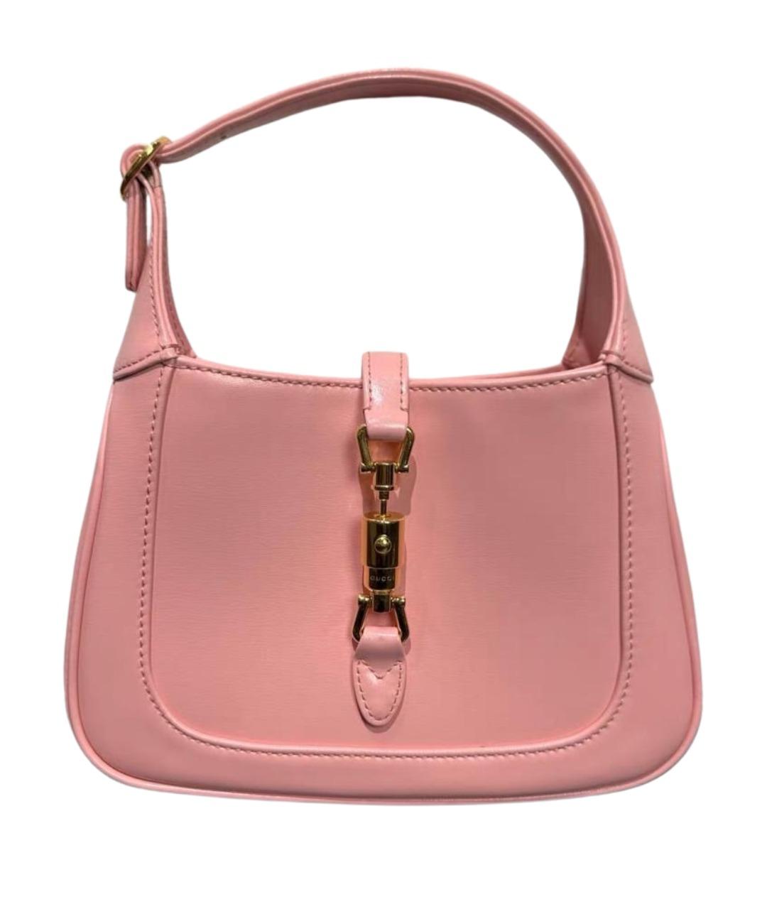 GUCCI Розовая кожаная сумка с короткими ручками, фото 1