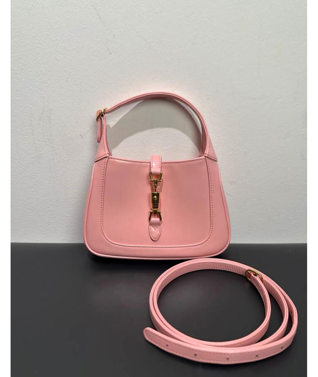 GUCCI Розовая кожаная сумка с короткими ручками, фото 2