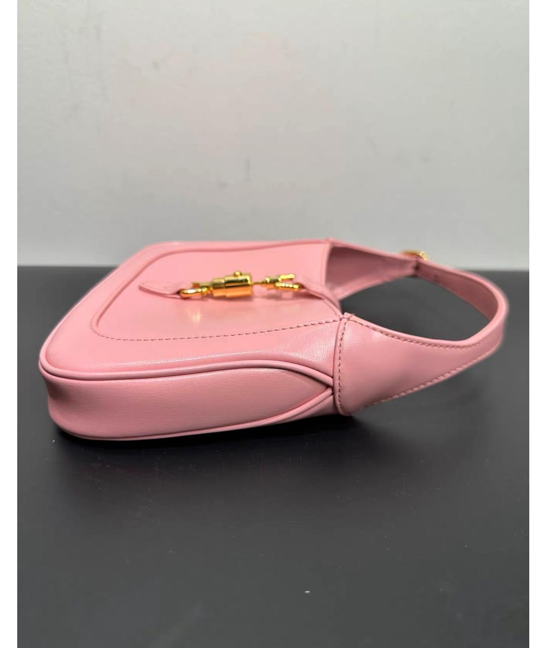 GUCCI Розовая кожаная сумка с короткими ручками, фото 4