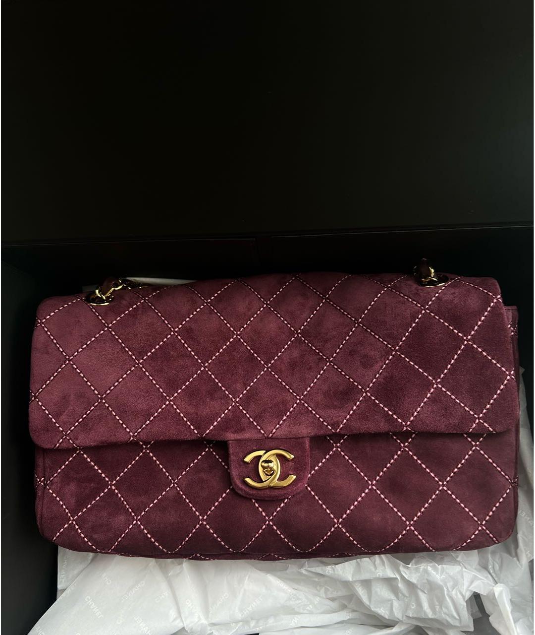 CHANEL Бордовая замшевая сумка тоут, фото 3