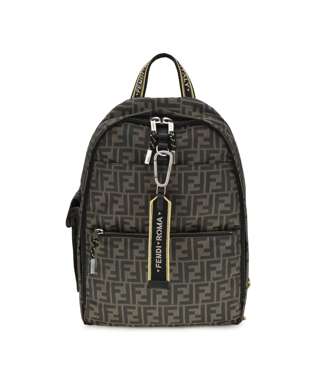 FENDI Коричневый синтетический рюкзак, фото 4