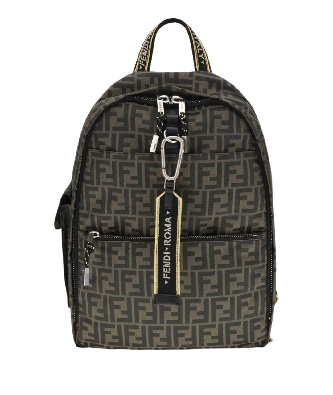 FENDI Коричневый синтетический рюкзак, фото 1