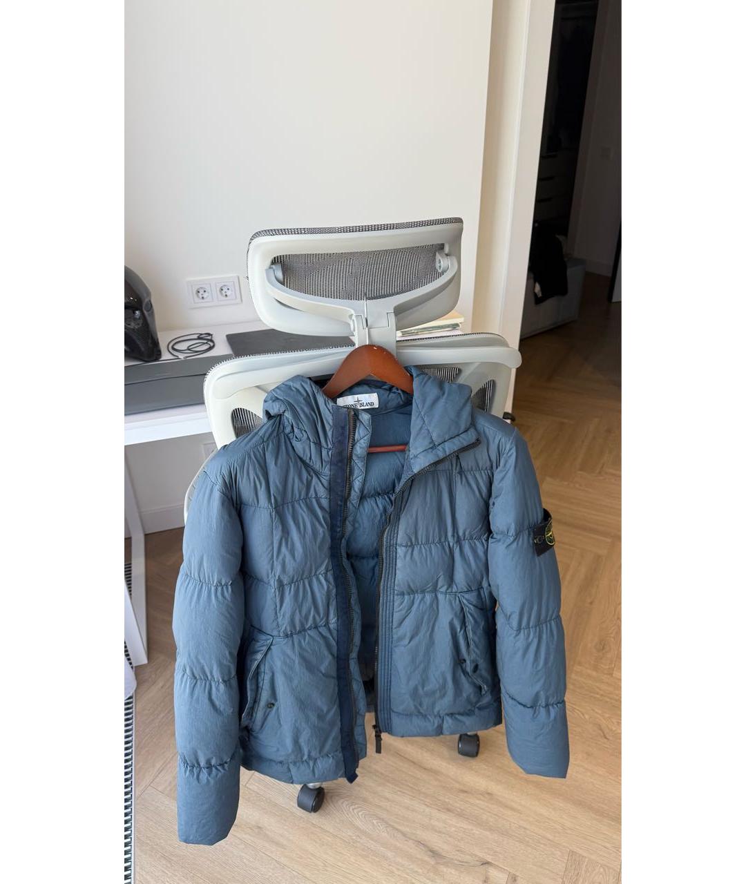 STONE ISLAND Синий полиамидовый пуховик, фото 8