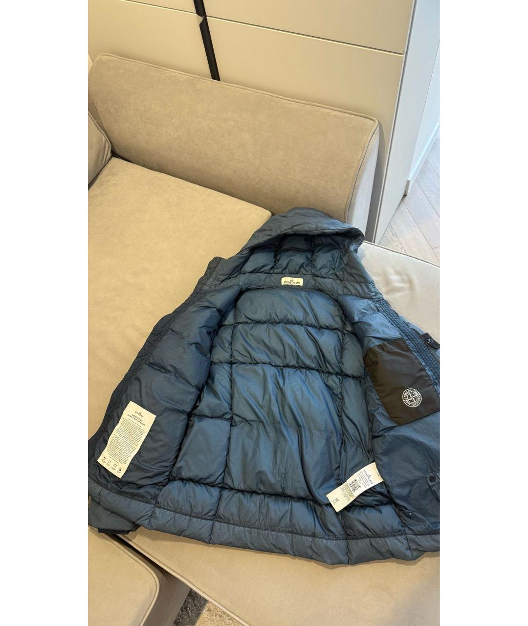 STONE ISLAND Синий полиамидовый пуховик, фото 3