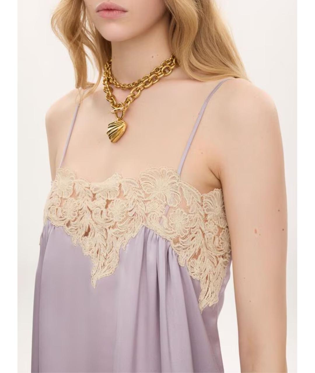 CHLOE Фиолетовое шелковое коктейльное платье, фото 4