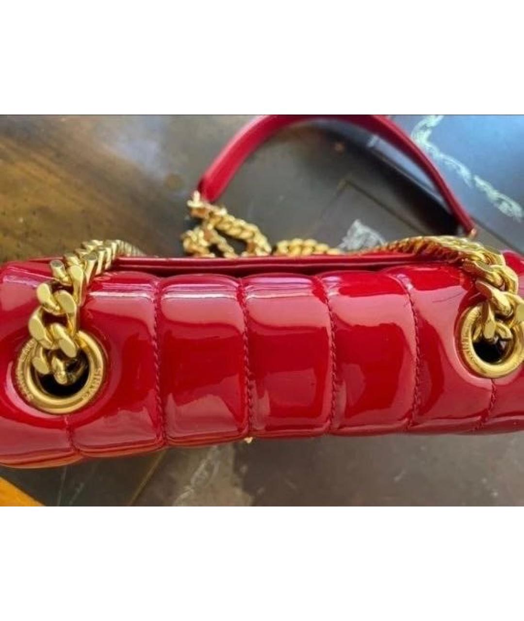 SAINT LAURENT Красная сумка через плечо из лакированной кожи, фото 6