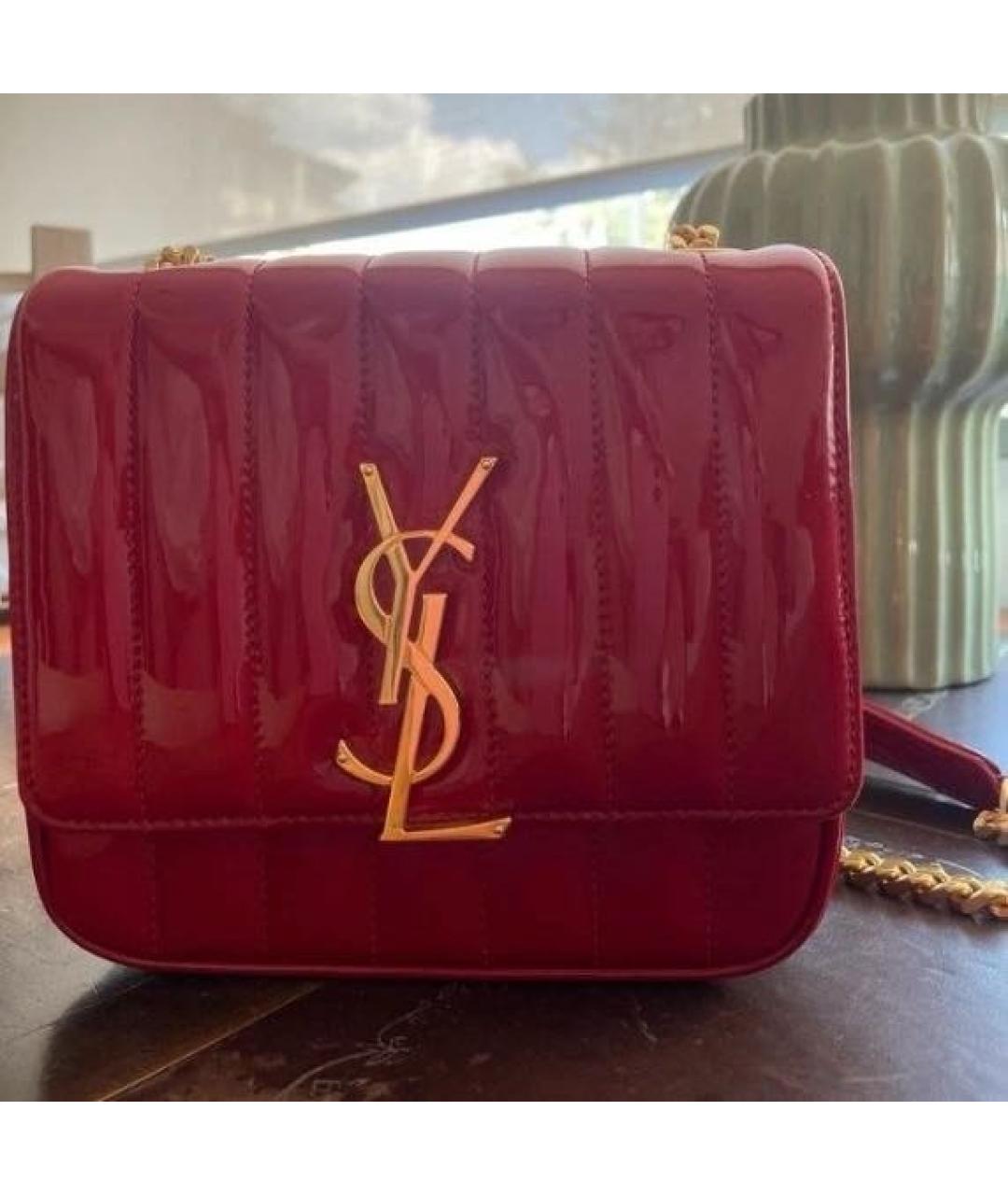 SAINT LAURENT Красная сумка через плечо из лакированной кожи, фото 5