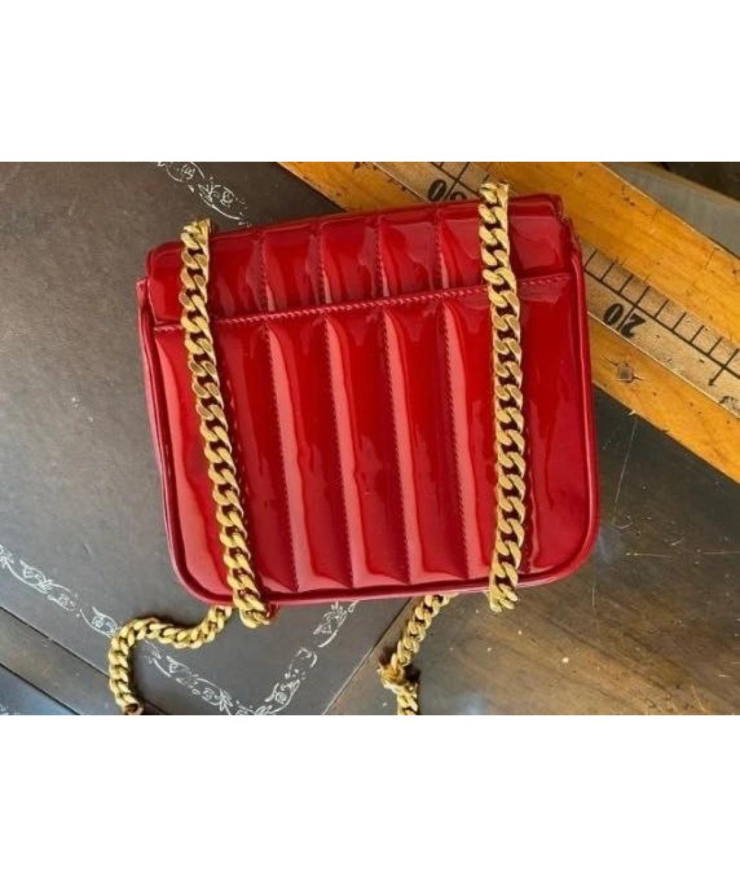 SAINT LAURENT Красная сумка через плечо из лакированной кожи, фото 3