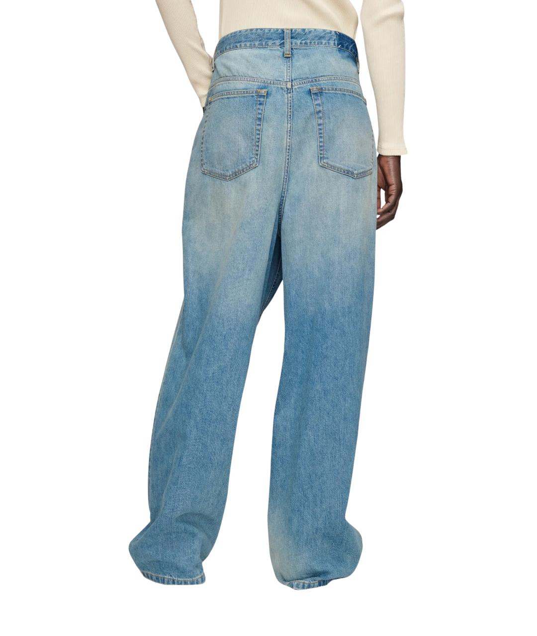 MAISON MARGIELA Голубые хлопковые прямые джинсы, фото 3