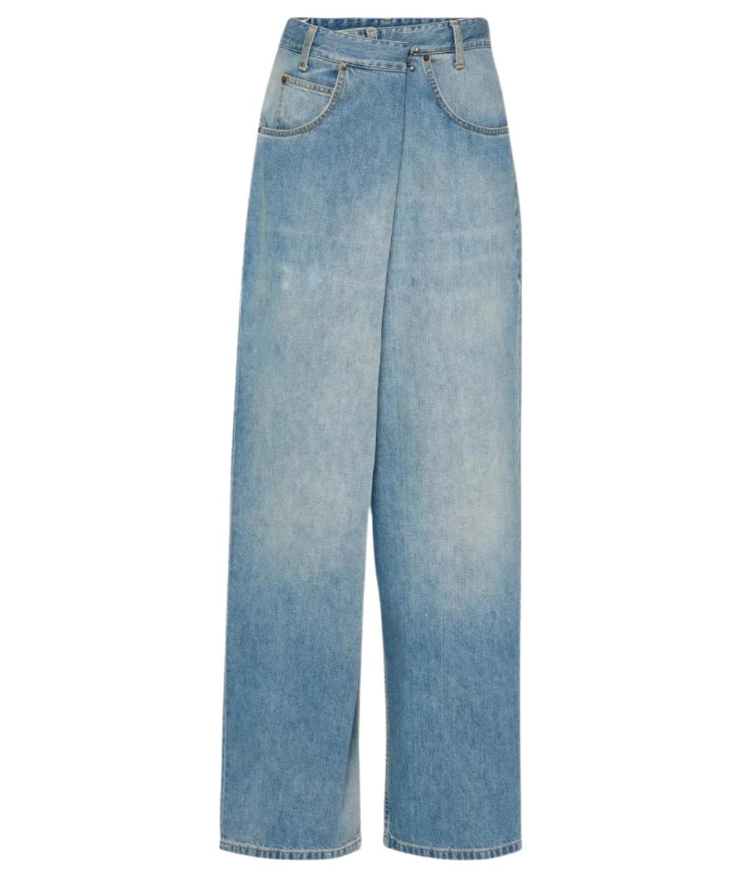 MAISON MARGIELA Голубые хлопковые прямые джинсы, фото 1