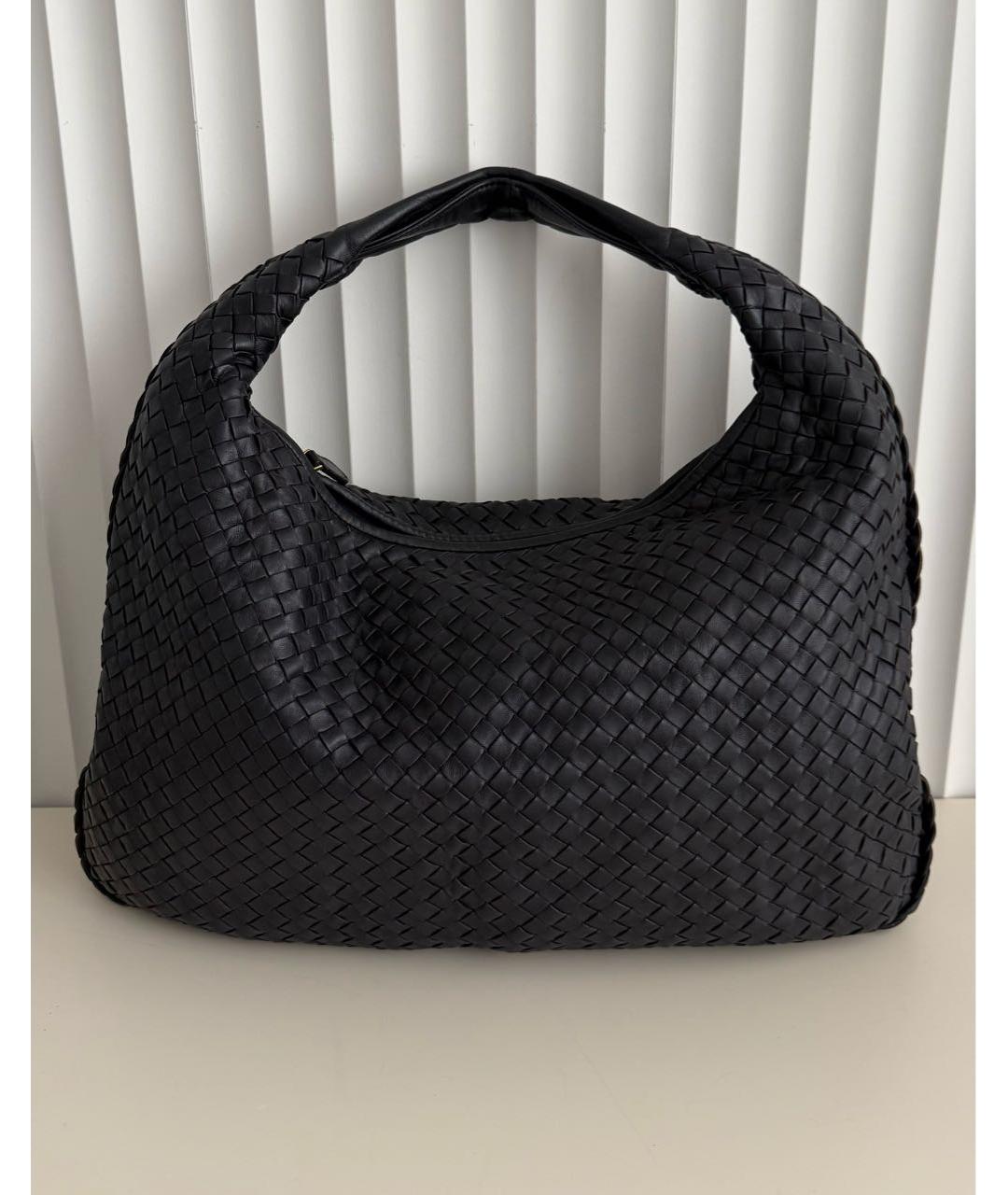BOTTEGA VENETA Черная кожаная сумка тоут, фото 9