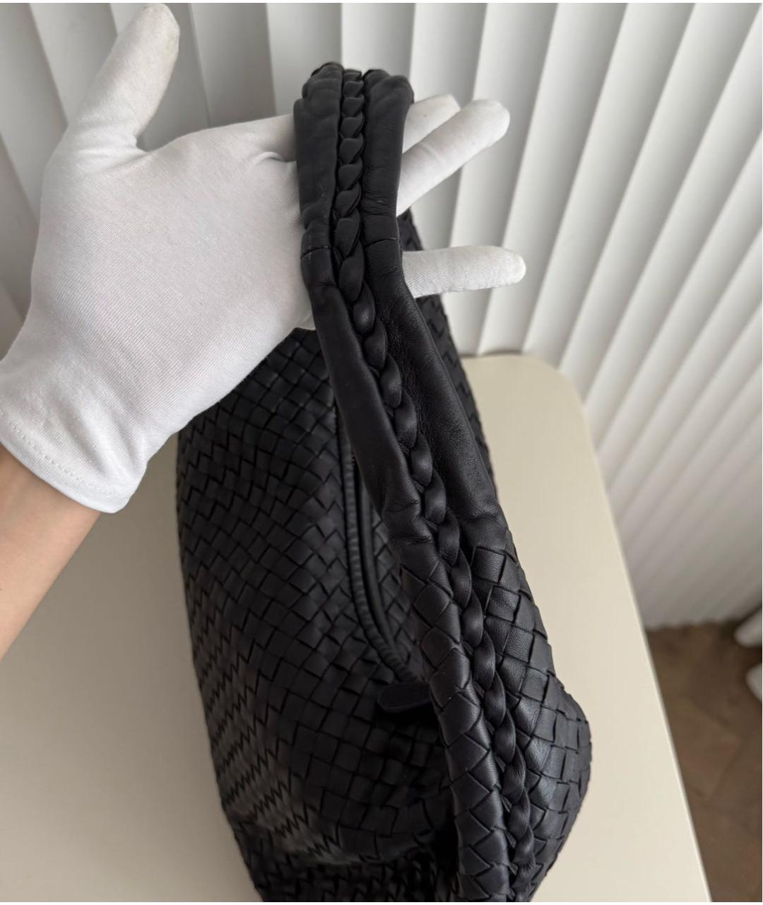 BOTTEGA VENETA Черная кожаная сумка тоут, фото 5