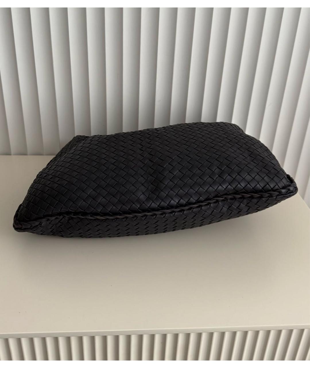 BOTTEGA VENETA Черная кожаная сумка тоут, фото 7