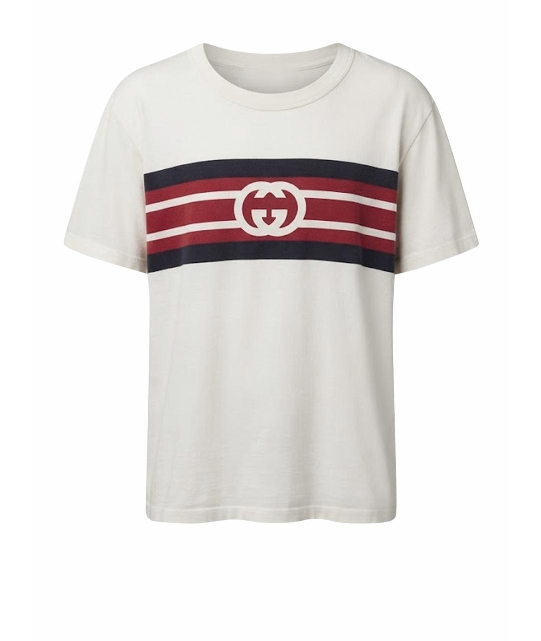 GUCCI Белая хлопковая футболка, фото 3