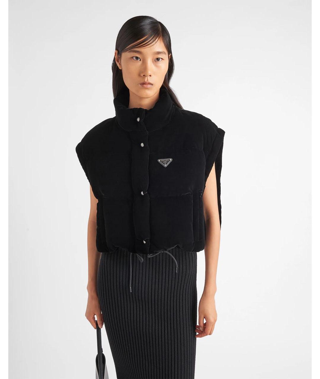 PRADA Черная велюровая куртка, фото 3