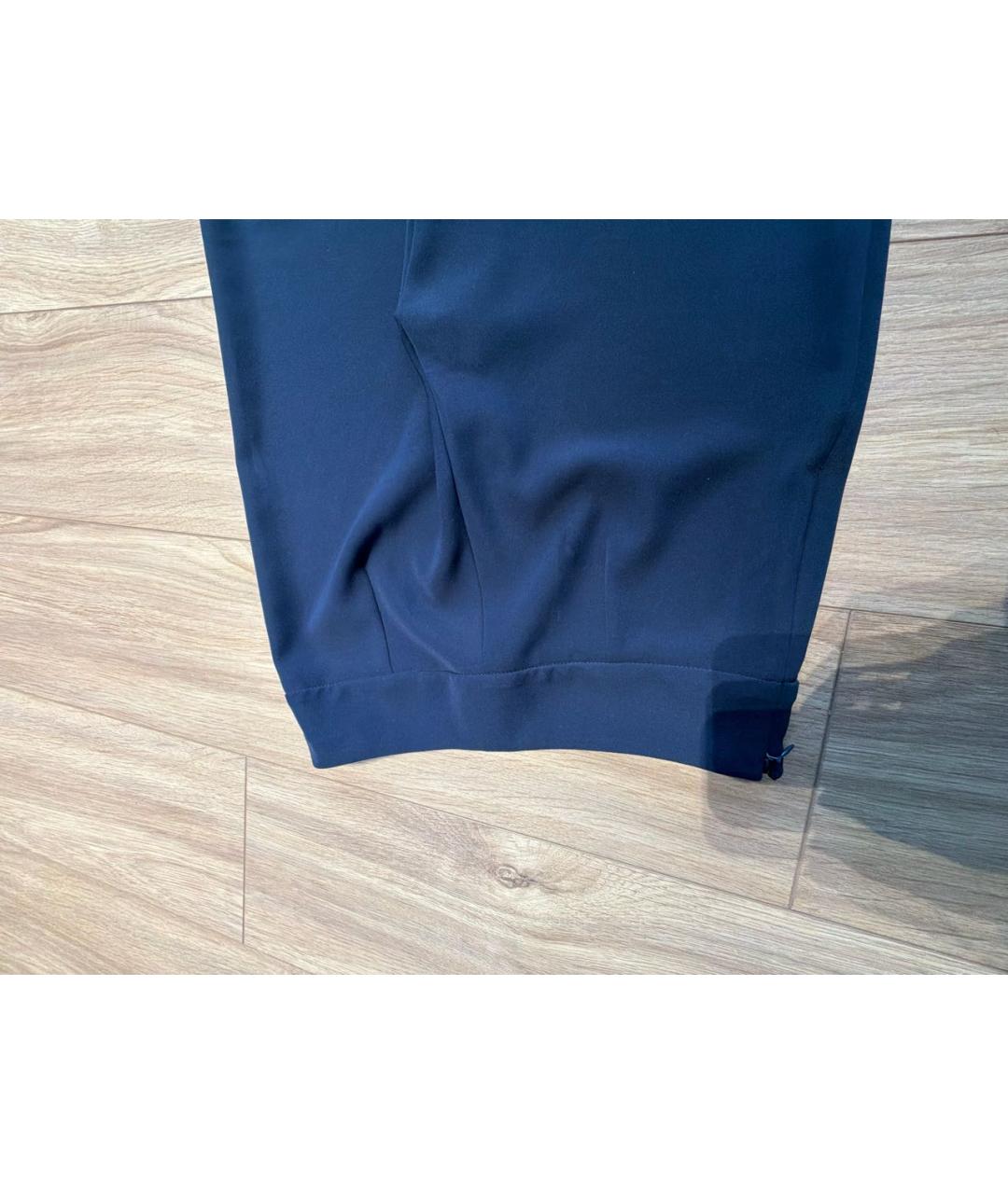 ARMANI COLLEZIONI Темно-синие полиэстеровые брюки широкие, фото 3