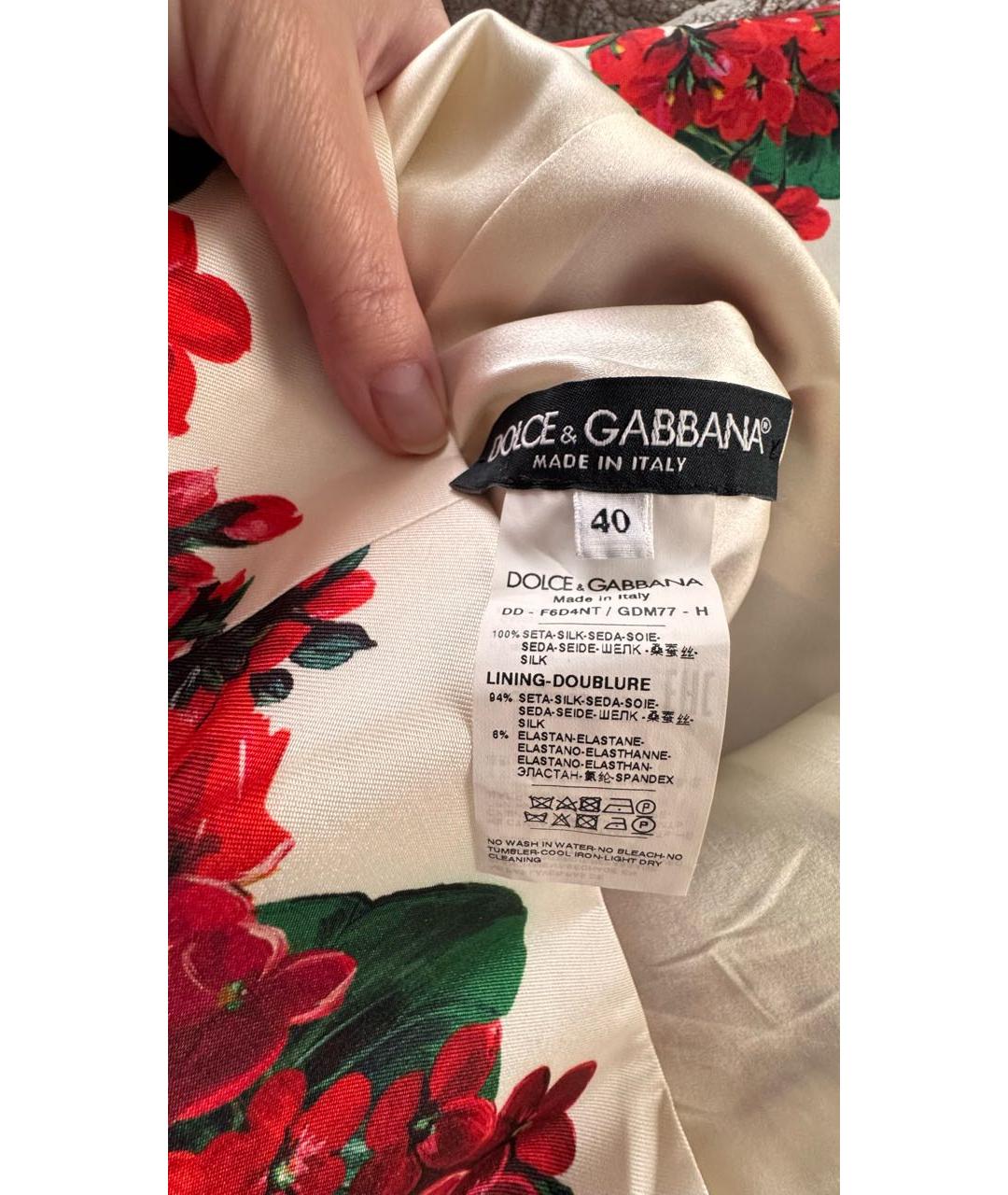 DOLCE&GABBANA Мульти шелковое коктейльное платье, фото 3