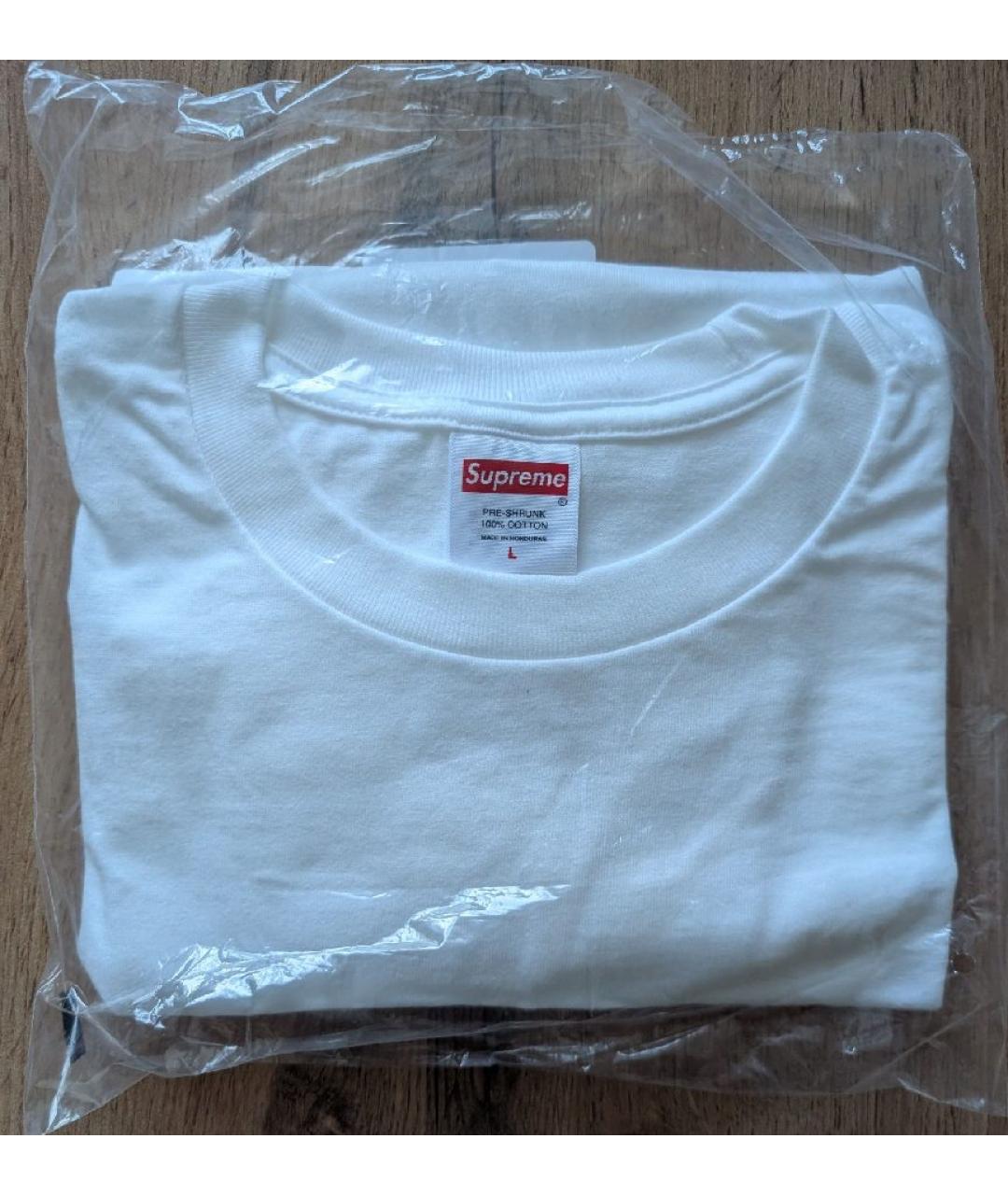 SUPREME Белая хлопковая футболка, фото 2