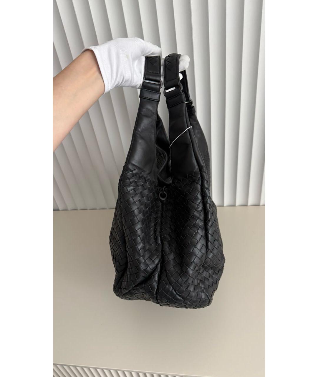 BOTTEGA VENETA Черная кожаная сумка с короткими ручками, фото 2