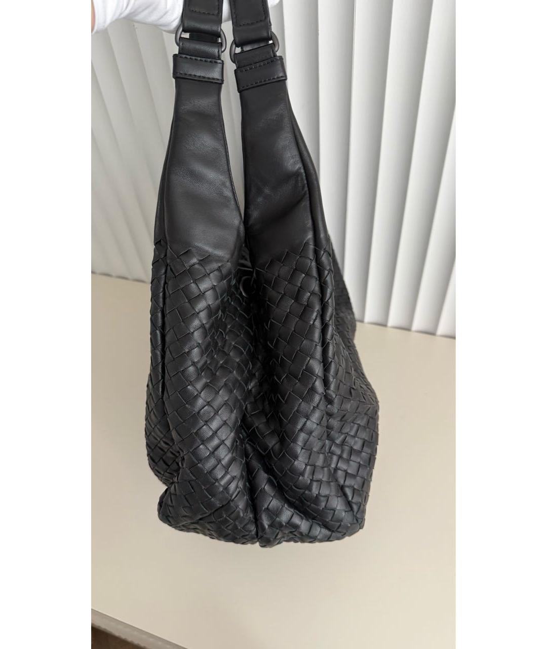 BOTTEGA VENETA Черная кожаная сумка с короткими ручками, фото 7