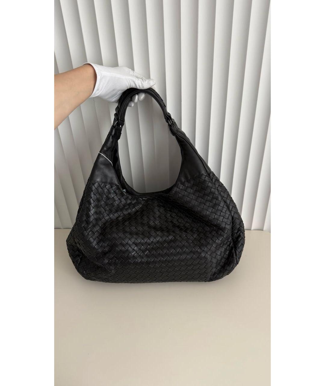 BOTTEGA VENETA Черная кожаная сумка с короткими ручками, фото 3