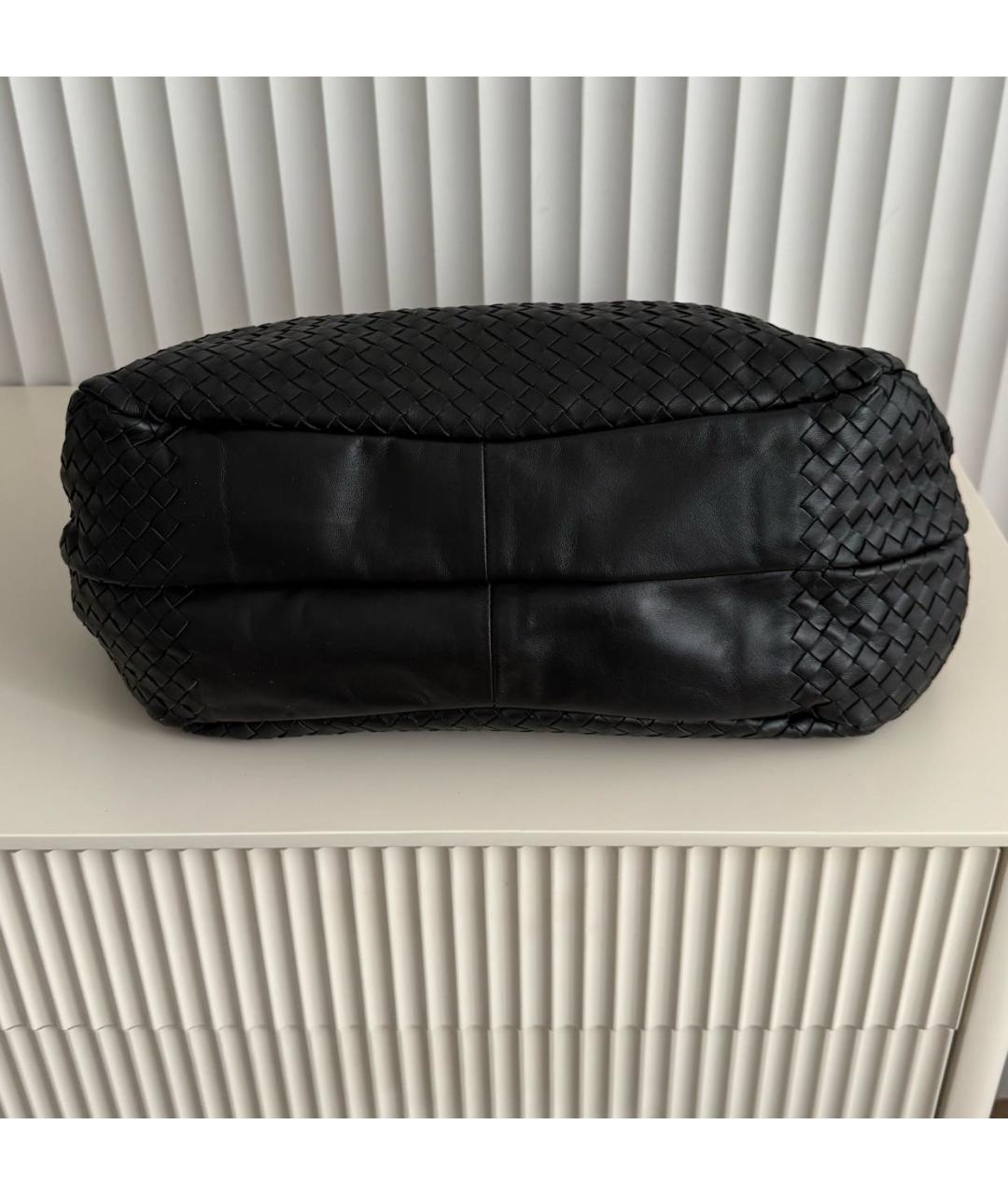 BOTTEGA VENETA Черная кожаная сумка с короткими ручками, фото 5