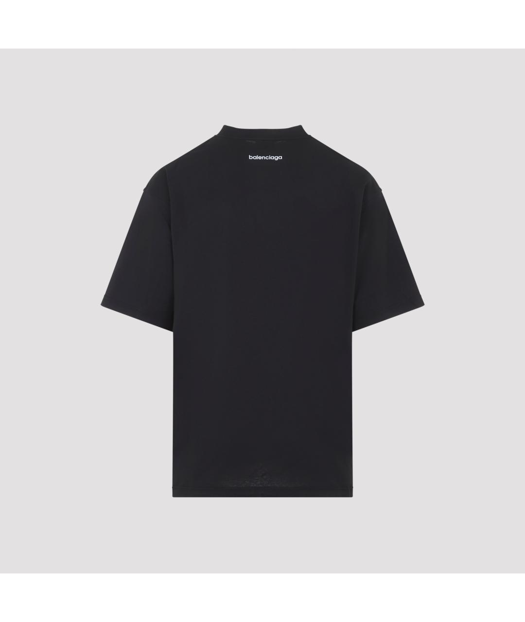 BALENCIAGA Черная хлопковая футболка, фото 3
