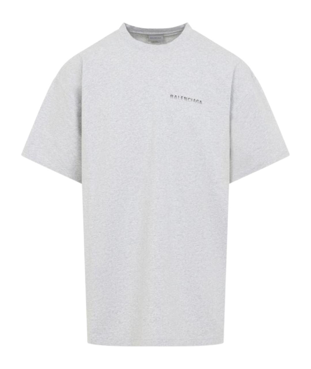 BALENCIAGA Серая хлопковая футболка, фото 1