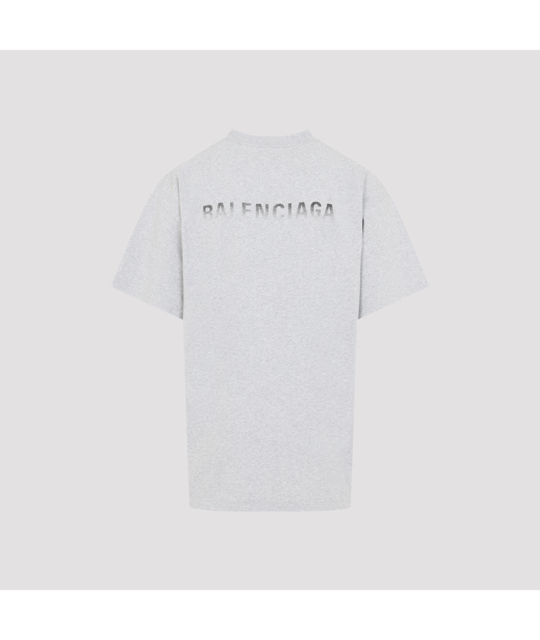 BALENCIAGA Серая хлопковая футболка, фото 3