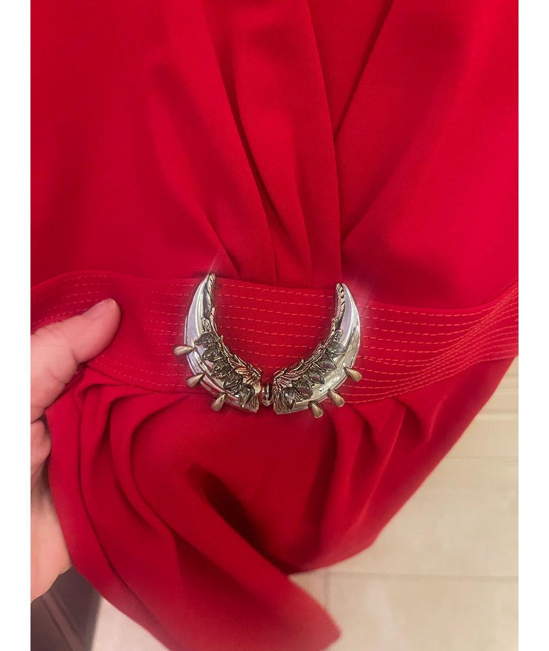 ROBERTO CAVALLI Красное вискозное платье, фото 4