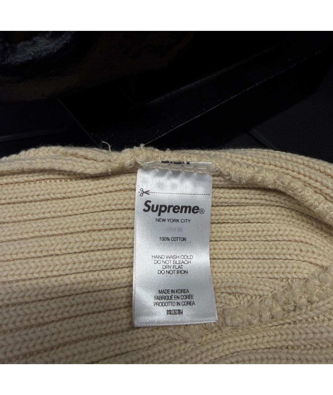 SUPREME Бежевая хлопковая шапка, фото 4