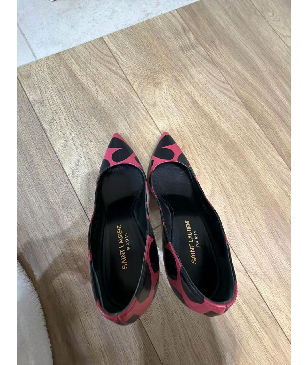 SAINT LAURENT Коралловые кожаные туфли, фото 3