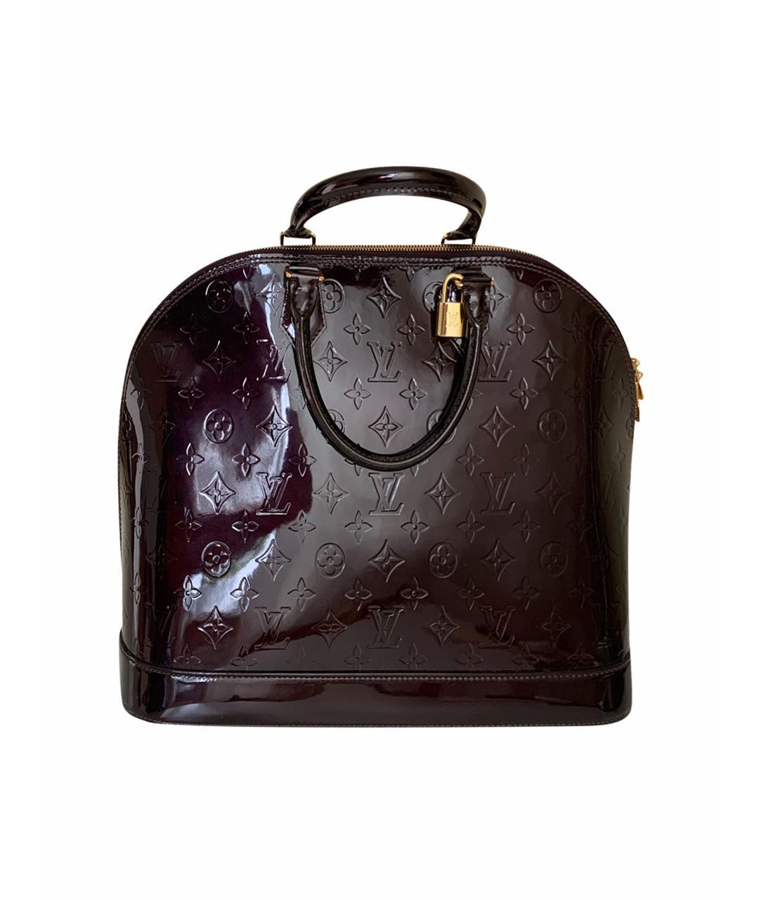 LOUIS VUITTON PRE-OWNED Бордовая сумка с короткими ручками из лакированной кожи, фото 1