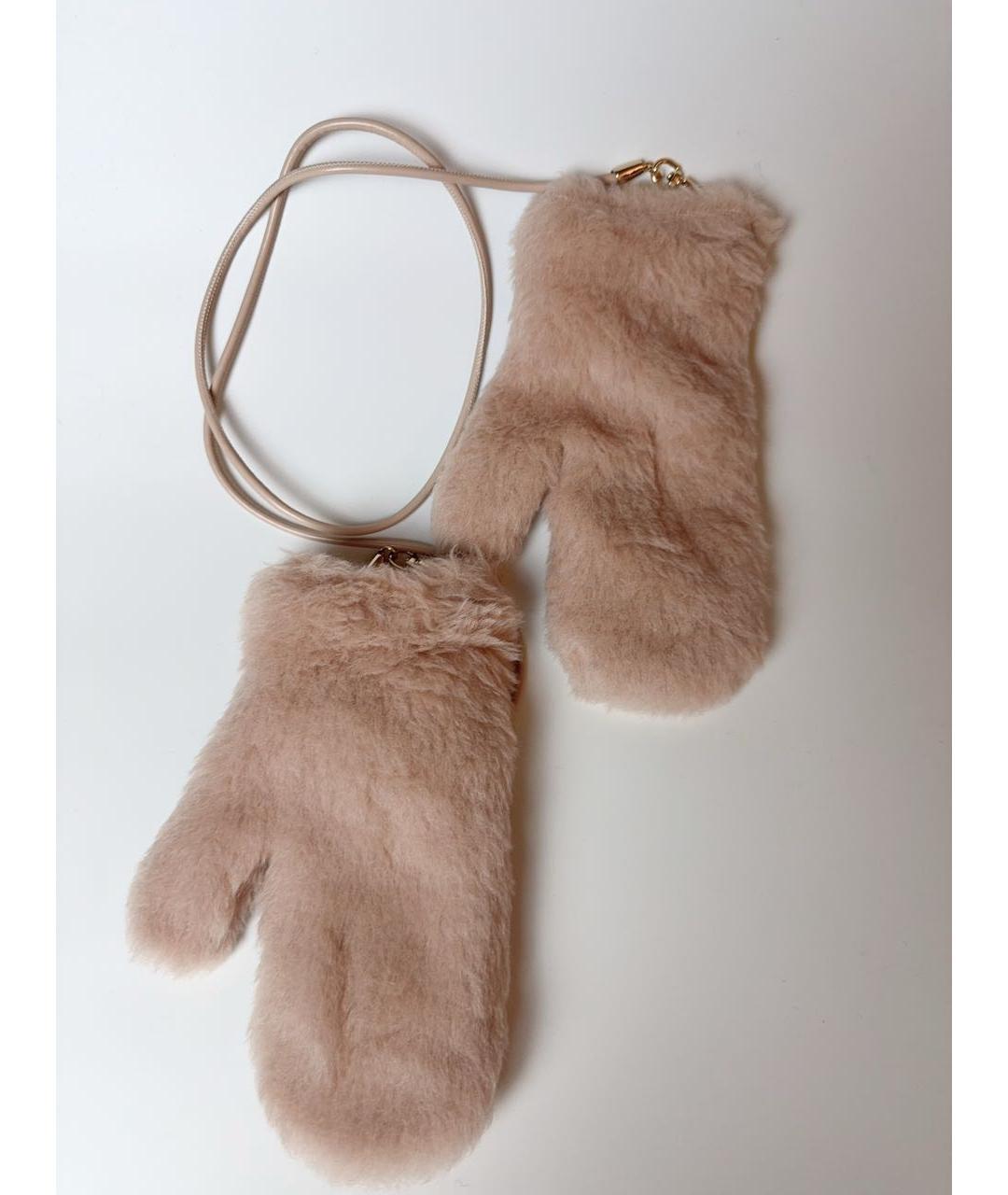 MAX MARA Розовые шерстяные варежки, фото 6