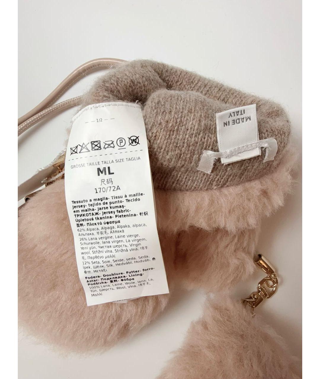 MAX MARA Розовые шерстяные варежки, фото 7