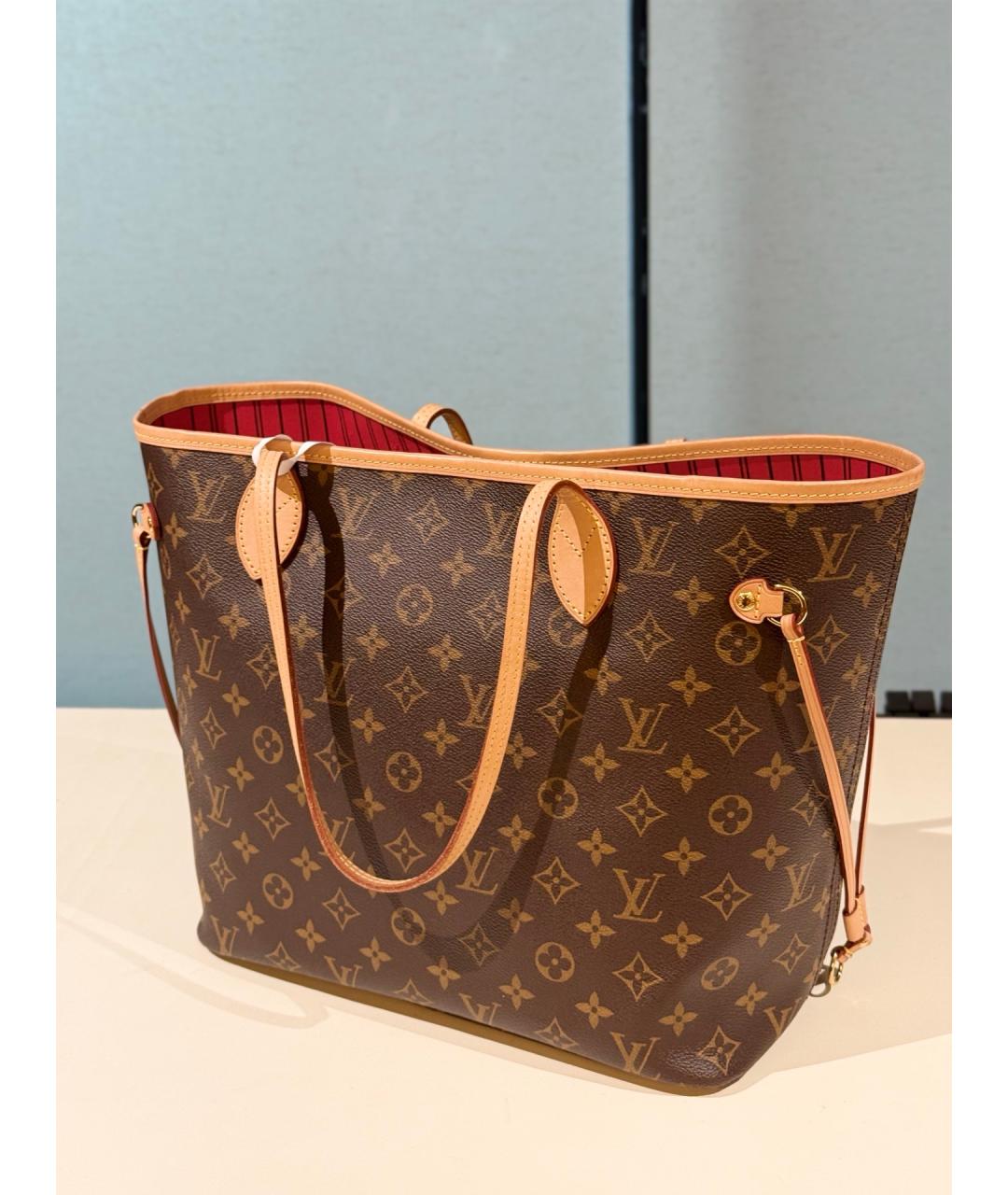 LOUIS VUITTON Коричневая сумка тоут из канвы, фото 5