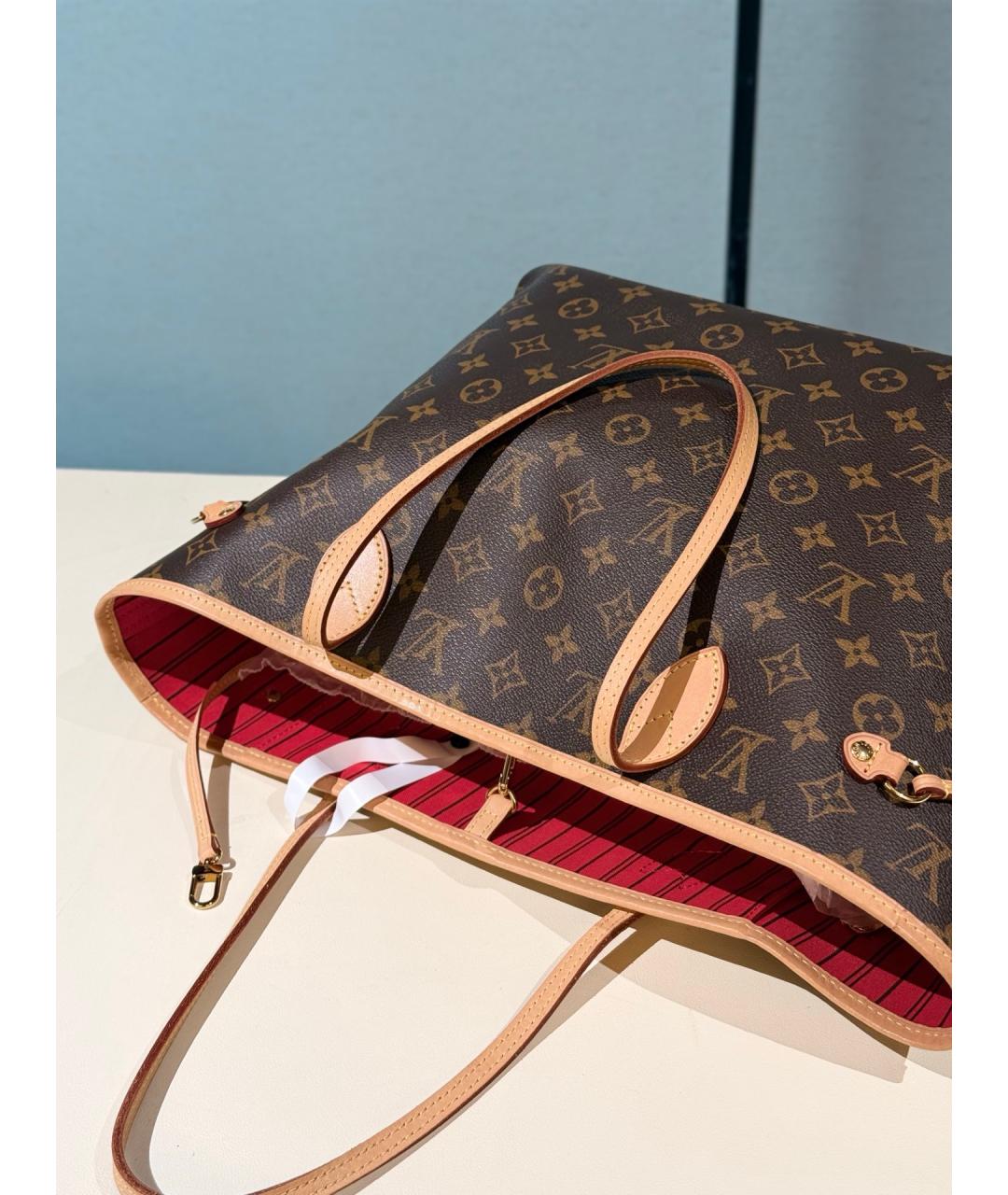 LOUIS VUITTON Коричневая сумка тоут из канвы, фото 6