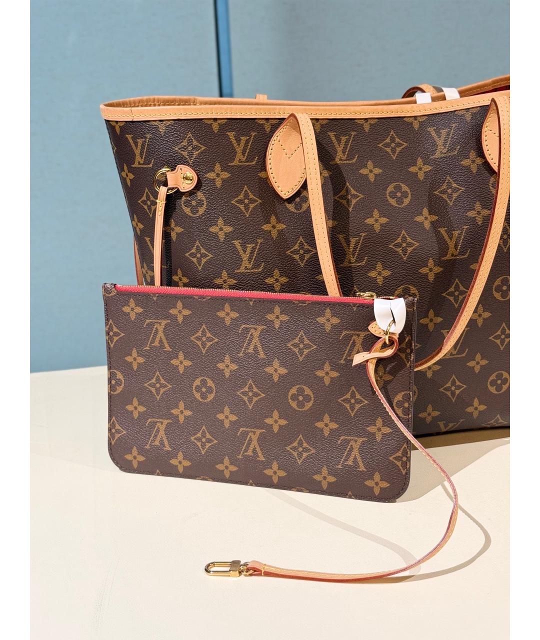 LOUIS VUITTON Коричневая сумка тоут из канвы, фото 2