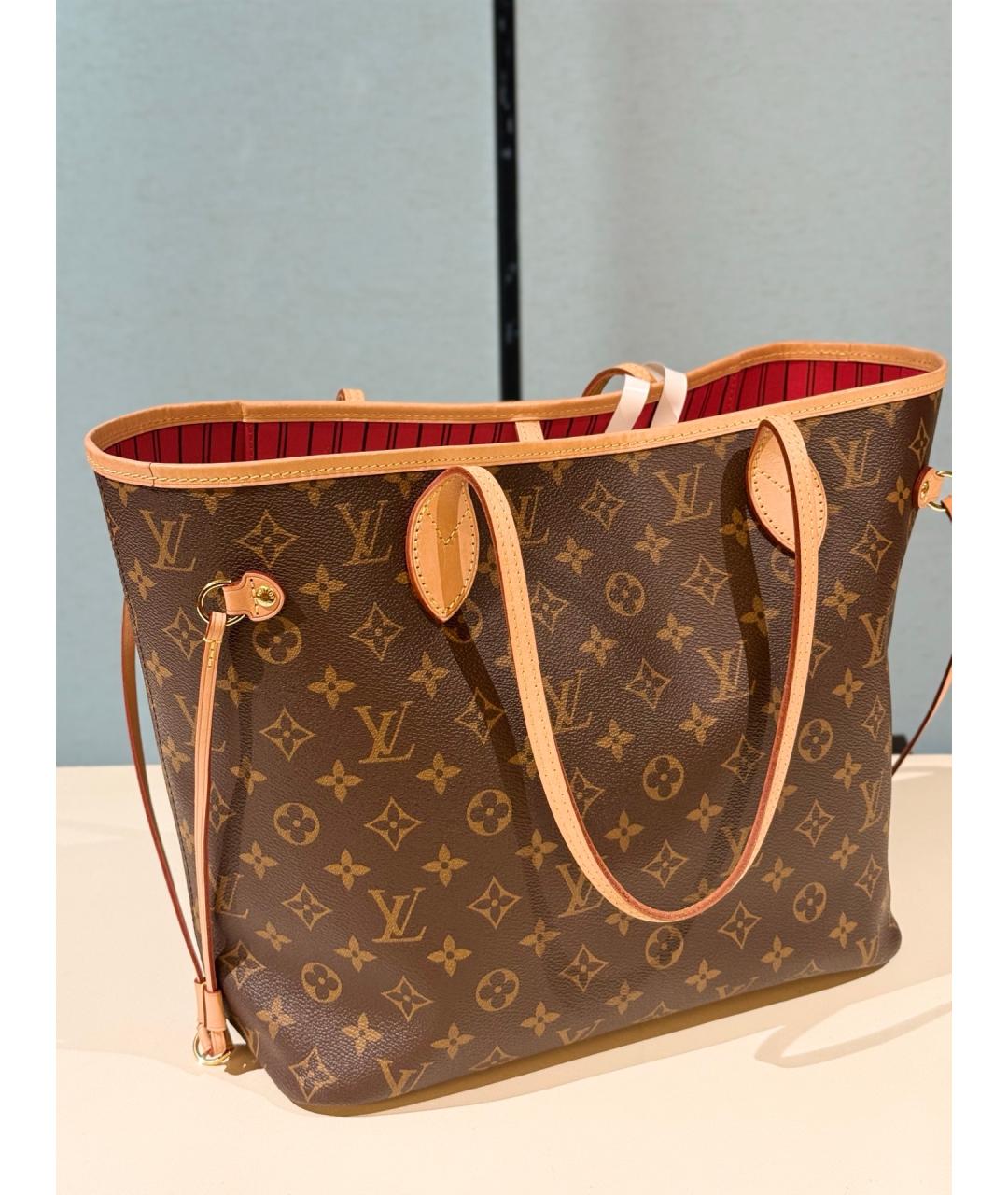 LOUIS VUITTON Коричневая сумка тоут из канвы, фото 3