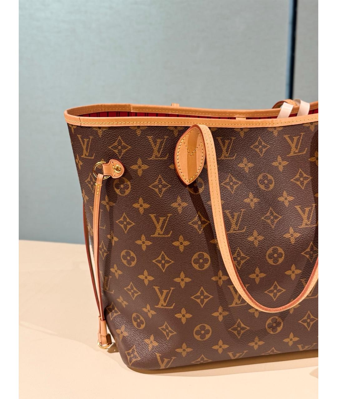 LOUIS VUITTON Коричневая сумка тоут из канвы, фото 4
