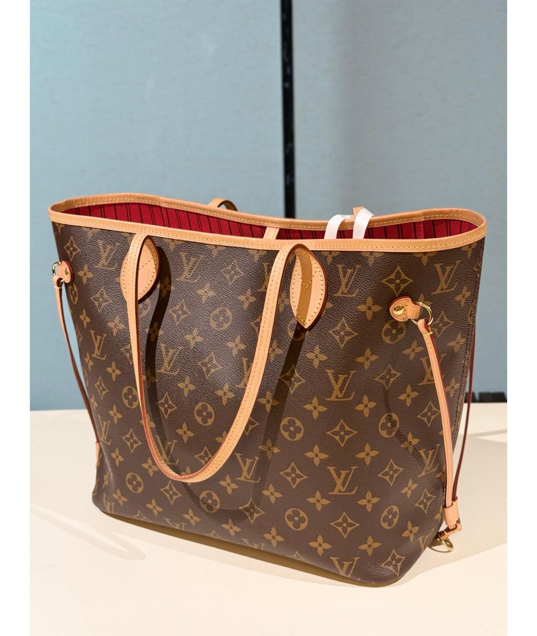 LOUIS VUITTON Коричневая сумка тоут из канвы, фото 7